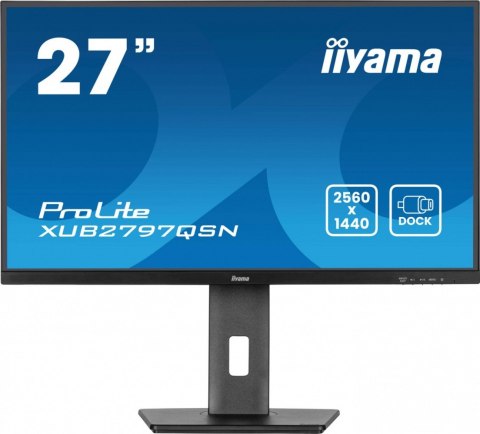 IIYAMA Monitor 27 cali XUB2797QSN-B2 IPS,QHD,USB-C Dock,HDMI /5y/