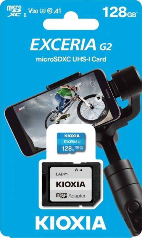 Kioxia Karta pamięci microSD 128GB Gen2 UHS-I U3 V30 adapter Exceria