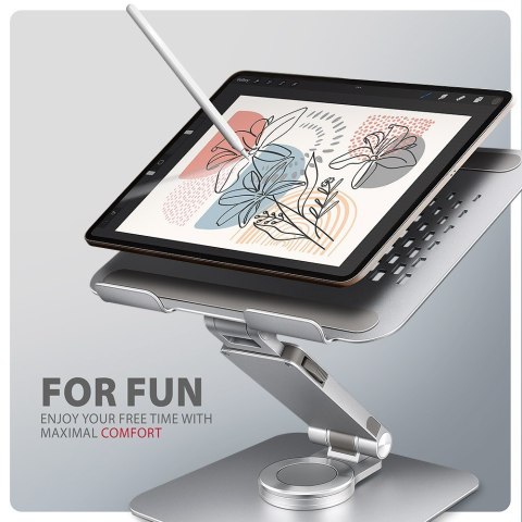 AXAGON STND-LR Podstawa do laptopów aluminiowa 10-17.3 cala regulowane kąty nachylenia, obrót o 360 stopni, Szara