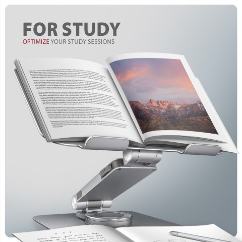 AXAGON STND-LR Podstawa do laptopów aluminiowa 10-17.3 cala regulowane kąty nachylenia, obrót o 360 stopni, Szara