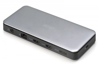 Digitus Stacja dokująca USB-C 11 portowa, max. 4K/60Hz z HDR, HDMI, DP, max. 3 monitory (MST), USB-C 3.2 Gen2, Gigabit Ethernet, SD/Micr