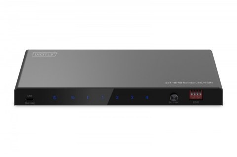 Digitus Rozdzielacz/Splitter HDMI 1x4, 8K/60Hz (4:4:4) z HDR, 48 Gbps, HDCP 2.3. Toslink / Stereo, EDID