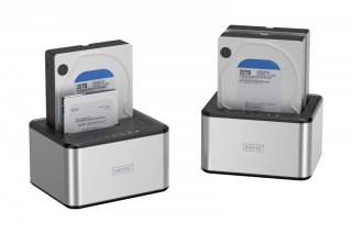 Digitus Stacja dokująca USB 3.0 Super Speed do 2x SSD/HDD 2.5/3.5" SATA III max.2x20TB z funkcją klonowania