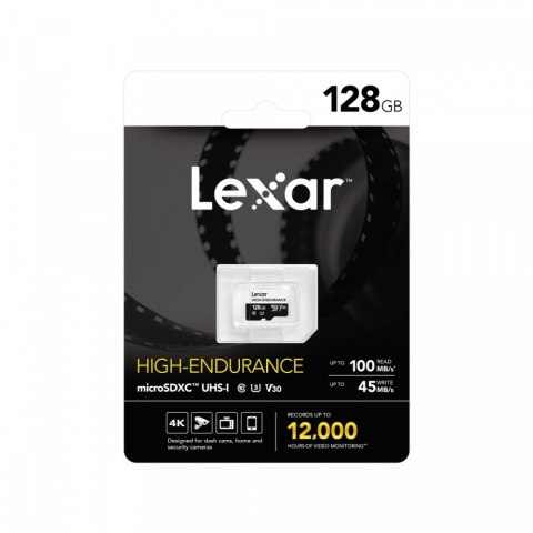Lexar Karta pamięci microSD High Endurance 128GB C10 A1 U1 V30 100/45MB/s