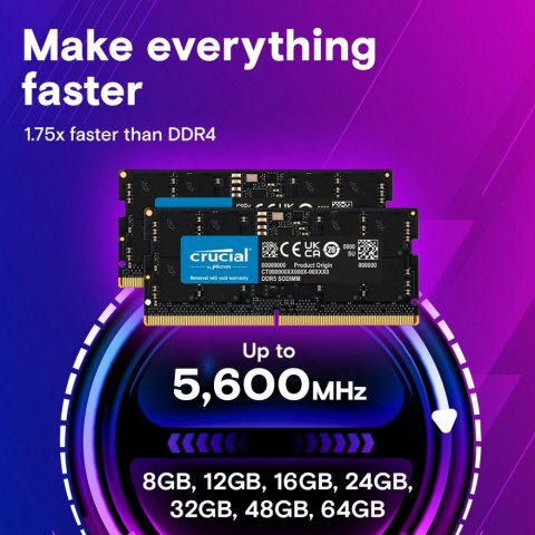 Crucial Pamięć do notebooka DDR5 SODIMM 64GB(1*64)/5600 CL46