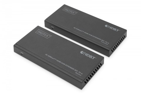 Digitus Przedłużacz/Extender KVM HDMI+USB HDBaseT 70m 4K30Hz HDCP 2.2 PoC (Power over Cable) audio IR zestaw