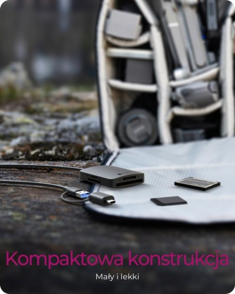 IcyBox Czytnik Kart CF,TF,SD,microSD, Type-C+A, IB-CR302-CU3