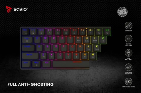 Savio Klawiatura mechaniczna BLACKOUT X2 OUTEMU Brown, Hot Swap