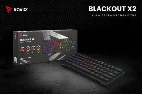 Savio Klawiatura mechaniczna BLACKOUT X2 OUTEMU Red, Hot Swap