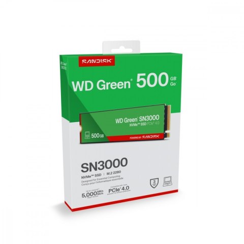 Western Digital Dysk SSD Green 500GB M.2 2280 SN3000 NVMe PCIE4.0