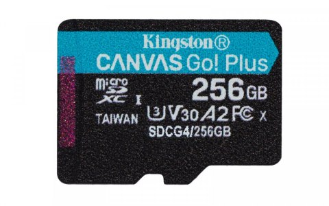 Kingston Karta pamięci microSD 256GB CanvasGo! Plus 200MB/s A2 U3 V30 + adapter