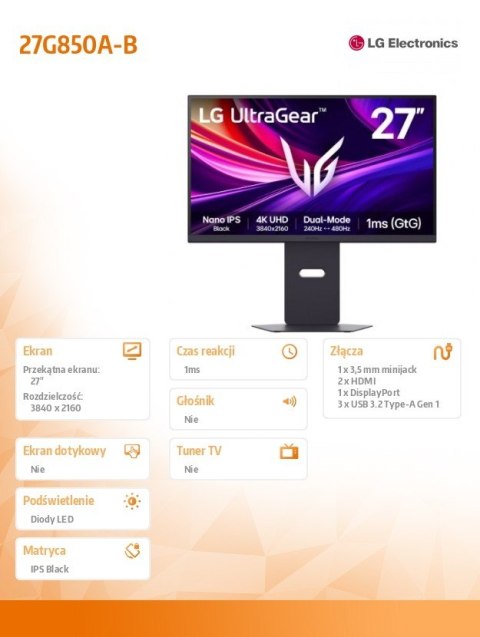 LG Electronics Monitor 27G850A-B