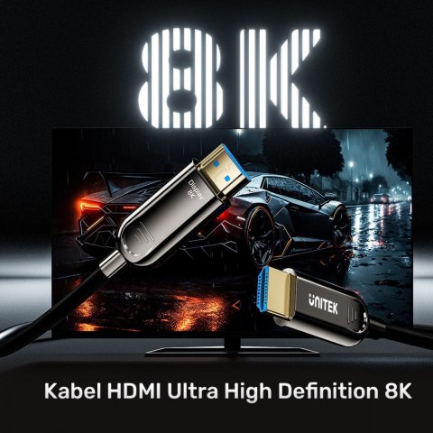 Unitek Kabel optyczny HDMI 2.1 AOC 8K 120Hz 15m; C11085GY01-15M
