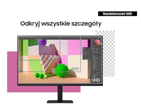 Samsung Monitor 37 cali ViewFinity S70D VA 3840x2160 UHD 16:9 1xHDMI 1xDP 5ms PinP/PbyP 60Hz płaski 2Yd2d (LS37D700EAUXEN)