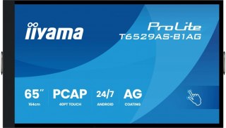 IIYAMA Monitor 65 cali T6529AS-B1AG VA,4K,HDMIx2,USB-C,RJ45,2x10W,WiFi, Android 14, Signal FailOver, Whiteboard, iiSignage2 (CMS), 