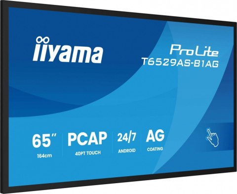 IIYAMA Monitor 65 cali T6529AS-B1AG VA,4K,HDMIx2,USB-C,RJ45,2x10W,WiFi, Android 14, Signal FailOver, Whiteboard, iiSignage2 (CMS), 