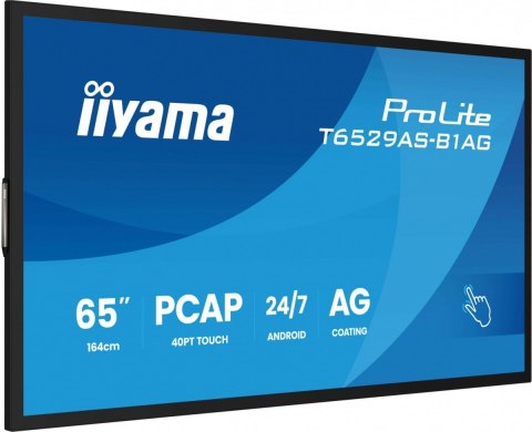 IIYAMA Monitor 65 cali T6529AS-B1AG VA,4K,HDMIx2,USB-C,RJ45,2x10W,WiFi, Android 14, Signal FailOver, Whiteboard, iiSignage2 (CMS), 
