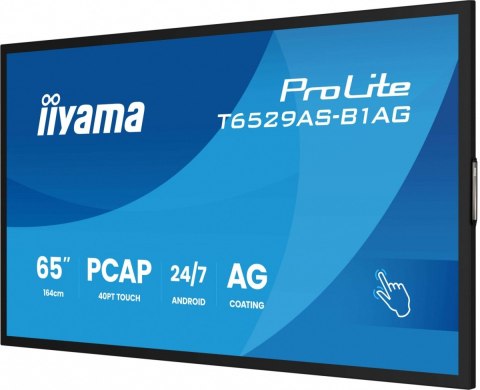 IIYAMA Monitor 65 cali T6529AS-B1AG VA,4K,HDMIx2,USB-C,RJ45,2x10W,WiFi, Android 14, Signal FailOver, Whiteboard, iiSignage2 (CMS), 