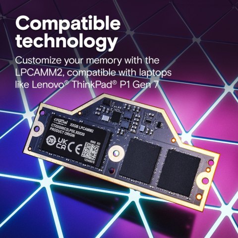 Crucial Pamięć do notebooka DDR5 LPCAMM2 32GB/7500 LPDDR5X