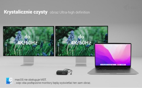 I-tec Stacja dokująca USB-C 2x HDMI Dock PD + Ładowarka 100W