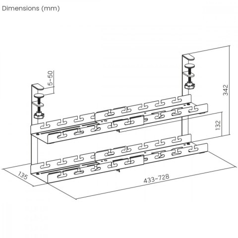 Maclean Organizer podbiurkowy na kable MC-102 W