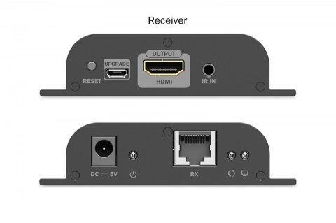 Digitus Przedłużacz (extender) po skrętce kat.6 HDMI 4K/60Hz przez IP 1G lub do 120m/200m, max. 253 odbiorniki, sterowanie IR - zestaw (
