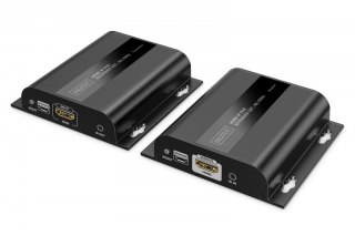 Digitus Przedłużacz (extender) po skrętce kat.6 HDMI 4K/60Hz przez IP 1G lub do 120m/200m z PoE, max. 253 odbiorniki, sterowanie IR - ze
