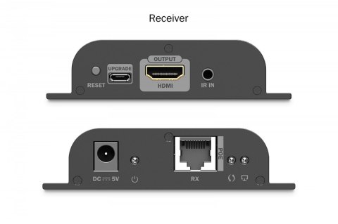 Digitus Przedłużacz (extender) po skrętce kat.6 HDMI 4K/60Hz przez IP 1G lub do 120m/200m z PoE, max. 253 odbiorniki, sterowanie IR - ze