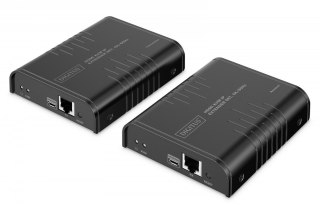 Digitus Przedłużacz (extender) po skrętce kat.6 HDMI 4K/60Hz z KVM USB 2.0 przez IP 1G lub do 120m/200m, max. 253 odbiorniki, ekran doty