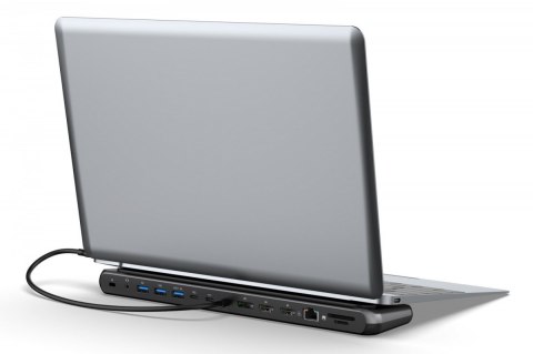 Digitus Stacja dokująca USB-C 12 portowa, max. 8K/30Hz z HDR, HDMI, DP, max. 3 monitory (MST), USB-C 3.2 Gen2, Gigabit Ethernet, SD/Micr