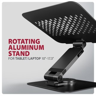 AXAGON STND-LRB Podstawa do laptopów aluminiowa 10-17,3 cala regulowana wysokość, obrotowa o 360 stopni, Czarna