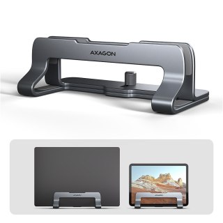 AXAGON STND-VG Podstawa do laptopów aluminiowa 10-17,3 cala pionowa, Szara