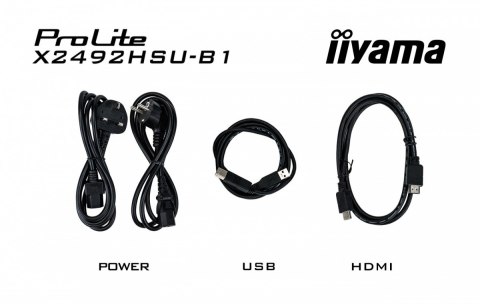 IIYAMA Monitor 24 cale X2492HSU-B1 IPS,FHD,HDMI,DP,120Hz,300cd,4ms,USB HUBx2cienkie ramki, 1500:1, ErP B