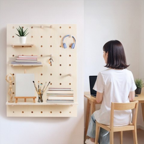 Maclean Drewniana tablica organizer MC-131 WD