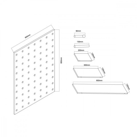 Maclean Drewniana tablica organizer MC-131 WD