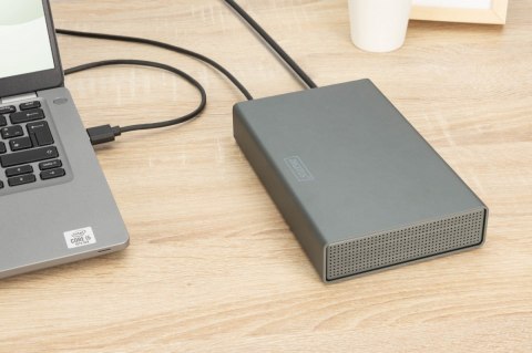 Digitus Obudowa USB 3.0 na dysk SSD/HDD 2.5" oraz 3.5" SATA III max. 16 TB z zasilaczem, aluminiowa