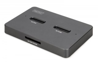 Digitus Stacja dokująca dysków | USB-C 3.2 Gen2 10Gbps | SSD M.2 NVMe + SATA (max. 2x 4TB) | Czytnik kart SD-Express 7.1 (max. 2TB) | Cz