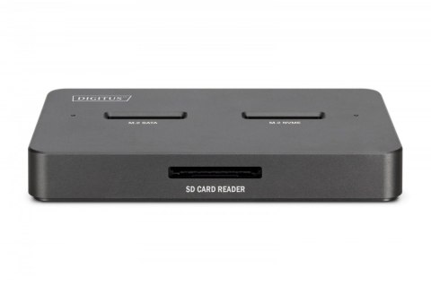Digitus Stacja dokująca dysków | USB-C 3.2 Gen2 10Gbps | SSD M.2 NVMe + SATA (max. 2x 4TB) | Czytnik kart SD-Express 7.1 (max. 2TB) | Cz