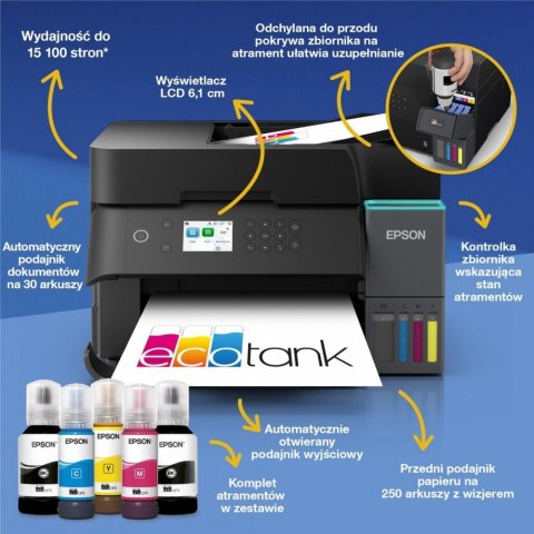 Epson Urządzenie wielofunkcyjne L6370 ITS A4/35ppm/W(LAN)/ADF2Scopy/czarna/100k