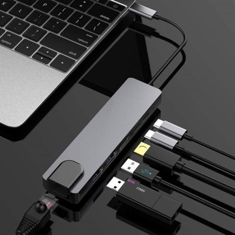 Gembird Adapter USB-C Hub USB-C/A LAN HDMI